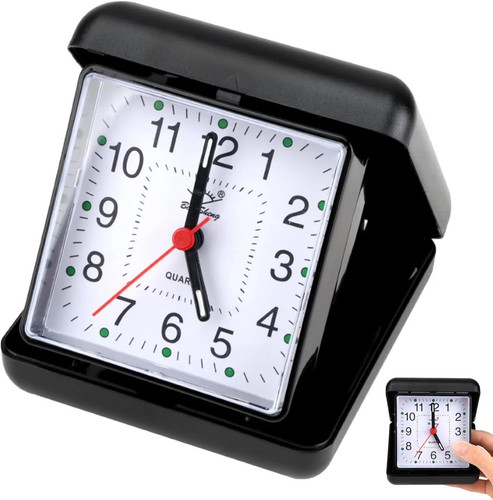 Folding travel alarm clock - travel,