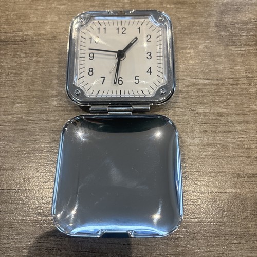 Chrome folding travel alarm - travel,